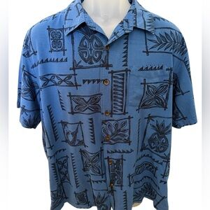 QUIKSILVER Waterman Collection Aloha Hawaiian Collared Shirt Men XL
